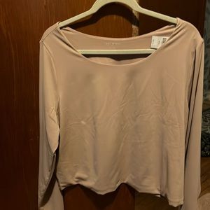 Lane Bryant pink long sleeve crop top